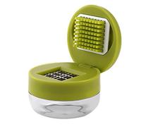 Picador Ajo - Prensa Ajos Manual Picadora | Mini Machacador Ajo Con Recipiente | Herramienta Cocina Multifuncional Jengibre Verduras Corte Molido Cuchillas Acero Portátil Utensilio