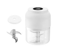 Picador de ajo, mini procesador de alimentos de 320 ml con cuchillas de acero inoxidable 3/4/6 con batidor (opcional), utensilio de cocina for el hogar, proceso de jengibre, chile, frutas(White B)