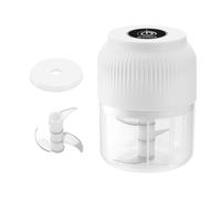 Picador de ajo, mini procesador de alimentos de 320 ml con cuchillas de acero inoxidable 3/4/6 con batidor (opcional), utensilio de cocina for el hogar, proceso de jengibre, chile, frutas(White A)