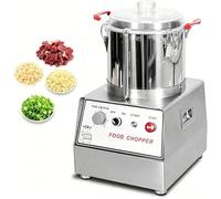 Picador de alimentos comercial, molinillo de carne de acero inoxidable y cortador de verduras con tolva de alimentación para frutas, ajo, carne cocida, alta velocidad para cafetería y línea de buffet