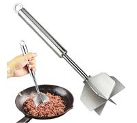 Picador de Carne 26cm de Acero Inoxidable - Machacador de Patatas Manual para Sartén & Parrilla - Utensilio de Cocina Resistente al Calor para Carne Picada y Puré