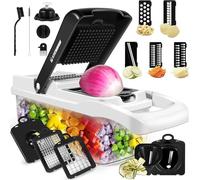 Picador de verduras, picador de verduras, 16 en 1, regalo de cocina, picador de cebolla y cortador de cebolla, pelador, espiralizador, rebanador de huevos y separador,El mejor accesorio de cocina