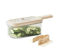 Picador de verduras Picadora Manual de Acero Inoxidable con Protector de | Cortador para patatas fritas para cebolla, zanahoria, tomate, ensalada, cocina, hogar, camping y picnic