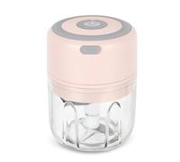 Picador eléctrico de ajo para verduras, cortador automático de ajos, fácil de limpiar, procesador de alimentos, portátil, cortador de tomate, herramienta de cocina, carga USB (rosa)