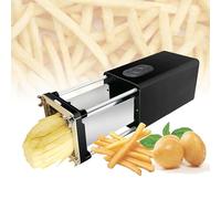 Picador eléctrico de patatas, cortador automático de verduras con cuchillas de aleación para corte profesional de patatas fritas (negro)