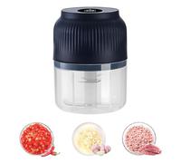 Picador eléctrico de verduras, mini picador de verduras portátil, cortador de alimentos inalámbrico incluye tapa de almacenamiento, base antideslizante, mini procesador de alimentos para jengibre