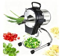 Picador eléctrico de verduras, procesador de alimentos de acero inoxidable, picador de cocina desmontable para corte rápido de verduras, procesador de alimentos eficiente de grado comercial