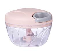 Picador manual de ajo, 500 ml, cubierta rosa, resina ABS, picador de cuerda para triturar verduras y especias (rosa)