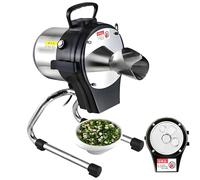 Picadora comercial de cebolletas, picadora automática de 110 W, cortadora eléctrica de verduras for ajo, jengibre, chile y patata, grosor de 1 a 5 mm, 6000 BPM