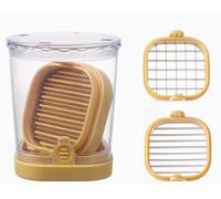 picadora, Cortador de frutas 2 en 1 alta velocidad for fresas, plátanos, uvas, huevos, etc. verduras acero inoxidable(Yellow)