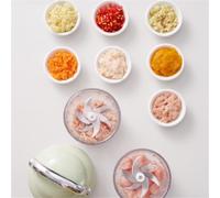 Picadora de ajo eléctrica de 350 ml, molinillo de verduras recargable con carga USB para carne de chile, picador de cocina portátil para viajes, camping (verde)