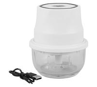 Picadora de Ajo Eléctrica Portátil de 250ml, Pp y Vidrio, Beige