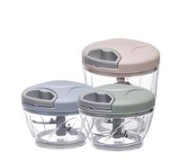 Picadora de ajo manual de 500/900 ml, prensa de ajo, cortador de verduras, picadora de carne, utensilios de cocina, picadora manual, machacador de ajo.(Blue500ml)
