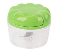 Picadora de ajo manual Mini segura multiusos transparente picadora de ajo con cordón para cocina trituración eficiente cebolla pimiento verduras ABS acero inoxidable 9x7cm 4.8oz (Verde)