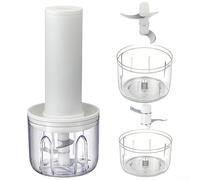 Picadora de ajo, máquina trituradora eléctrica USB de verduras, trituradora de verduras, procesador de alimentos de cocina para MINI para licuadora, herramienta de cocina (blanco)