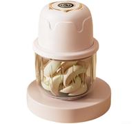 Picadora de ajo portátil, procesador de alimentos inalámbrico, contenedor de vidrio de 350 ml, 6 cuchillas de acero, carga USB, picadora pequeña para alimentos de bebés, cebollas, trituradora de ajo