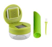 Picadora de Ajos - Manual Ergonómica Portátil con Recipiente | Juego de prensa de para el hogar | Picadora de suministros de cocina pequeños | Trituradora de verduras de mano para acampar en