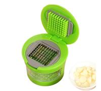 Picadora de ajos, picadora de ajos, prensa manual de ajos con depósito, picadora, prensa de ajos para picar ajos para viajes, camping, cocinas y viviendas