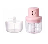Picadora de alimentos inalámbrica, mini picadora de ajo eléctrica, procesador de alimentos portátil recargable, cortador de ajo prensado de acero inoxidable, cortador de alimentos (Rosa, 2 en 1)