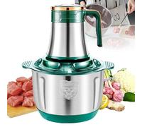 Picadora de carne de acero inoxidable, picadora eléctrica de alimentos de 500 W con control de 5 velocidades y 6 cuchillas afiladas, tapa transparente para carne, frutas, frutos secos y verduras, ca