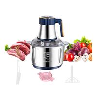 Picadora de carne eléctrica, cortador de verduras multifunción de acero inoxidable con 6 cuchillas, batidora de picadora multifunción para carne vegetal y fruta, 500 W (azul)