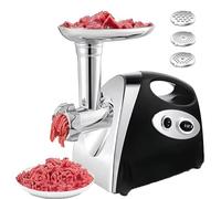 Picadora De Carne Eléctrica De 300w Con 3 Placas De Trituración, Picadora De Carne 3 En 1 Y Embutidora De Salchichas Y Kit De Kubbe, Ajustable En Múltiples Niveles, Para Carne Picada, Salchichas, Ajo