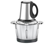 Picadora de carne eléctrica de 500 W de acero inoxidable con capacidad de 3 l - 2 niveles de velocidad, MOKEKA protección contra sobrecalentamiento, 4 cuchillas de acero para carne, verduras y frutas