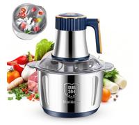 Picadora de carne eléctrica de 500 W, picadora universal con tazón de acero inoxidable de 5 l, 5 velocidades para carne, cebolla, fruta, verduras y alimentos para bebés, procesador de alimentos