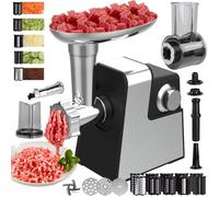Picadora De Carne Eléctrica Y Embutidora, Picadora De Carne Para Hogar Con Tubos Para Rellenar Salchichas, Placas De Acero Inoxidable De 3/5/7 Mm Y Cuchillas Cruzadas, Fácil De Limpiar