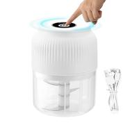 Picadora de Carne Mini - ABS Metal 12x8cm | Mini picadora eléctrica de carne y ajo, cortadora de verduras | Procesador de alimentos ergonómico con botón para patatas, calabaza, cerdo, zanahorias, chil