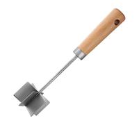 Picadora De Carne | Molinillo De Cocina Y Amoladora De Acero Inoxidable | Maja De Carne Con Mango De Madera,Para Preparar Hamburguesas Cocinar Comida Preparación Y Hacer Salchichas Caseras