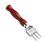 Picadora de hielo de acero inoxidable con mango de madera para herramientas de cocina, restaurante y picnics