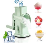 Picadora de Hielo Manual, FainFun Máquina de Granizados con Doble Cuchilla a 45° y Ventosas Antideslizantes, Granizadora Eficiente para Camping, Cócteles, Café Helado y Postres