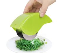 Picadora de hierbas - Rodillo manual para hierbas con 6 cuchillas, cortador de PP de acero inoxidable para cebolleta de cilantro, verde