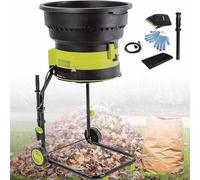 Picadora de Hojas Eléctrica de 2500W con Ruedas y Bolsa, 8000RPM | Triturador de hojas eléctrico de 2500W con ruedas y bolsa, ideal para limpieza de jardín y compostaje eficiente