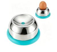 Picadora de huevos de acero inoxidable y plástico, para huevos, abrehuevos, pelador de huevos, práctico utensilio de cocina para huevos crudos y cocidos con mango ergonómico, accesorio de cocina