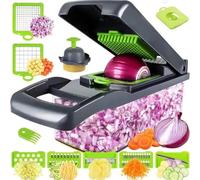 Picadora de Verduras 16 en 1 Cortador de Verduras Picadora de Comida Multifuncional Para Ensaladas Picadora Manual de Papas Herramientas de Cocina