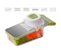 Picadora De Verduras,6-en-1 Dispositivo Multifuncional Ajustable Portátil Con Contenedor - Picador-Rebanadora De Verduras | Para Jengibre Condimento Cebolla Zanahoria Tomate Ensalada Fruta Restaurante