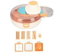 Picadora de verduras 9 en 1, cortador de verduras de acero inoxidable con recipiente para el hogar y el restaurante, conjunto multifuncional de rebanadoras y picadoras de verduras (Naranja)