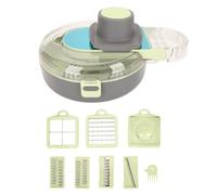 Picadora de verduras 9 en 1, cortador de verduras de acero inoxidable con recipiente para el hogar y el restaurante, conjunto multifuncional de rebanadoras y picadoras de verduras (Verde)
