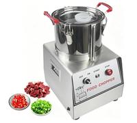 Picadora de verduras comercial con cuchilla en forma de S, picadora eléctrica de 1400 RPM, picadora de carne de acero inoxidable, gran puerto de alimentación para carne, chile, zanahoria, ajo 10L