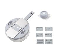 Picadora de verduras multifuncional acero inoxidable, cortador y triturador manual, rallador patatas, trituradora, fregadora, suministros cocina(Grey)