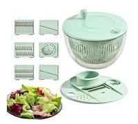 Picadora de verduras para ensalada, centrifugadora para ensalada con bomba grande, lavadora secadora, rallador, rebanadora, bomba giratoria, utensilio de cocina multiusos, centrifugadora para pasta y