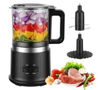 Picadora Eléctrica - 400W Robot de Cocina Multifunción con 2 Velocidades, 4 Cuchillas Bilevel Acero Inox y Varilla Batidora - Recipiente 0.95L para Picar, Mezclar, Emulsionar y Triturar