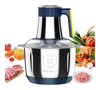 Picadora Electrica 500W, Picadora Multifunción Acero Inoxidable 4L, 5 Velocidades, 2 Pares de Cuchillas, Corte Rápido en 10s, Ideal para Picar Todo Tipo de Carnes, Verduras, Frutas y Especias