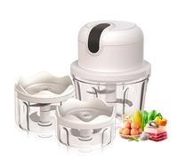 Picadora eléctrica con puerto USB, mini robot de cocina de 100 ml, 250 ml, 300 ml, cortador eléctrico de verduras con 3 cuchillas afiladas, prensa de ajo para carne, verduras, frutas