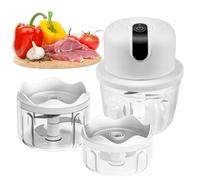 Picadora eléctrica con puerto USB, minimáquina de cocina de 100 ml, 250 ml, 300 ml, cortador eléctrico de verduras con 3 cuchillas afiladas, prensa de ajo para carne, frutas, verduras