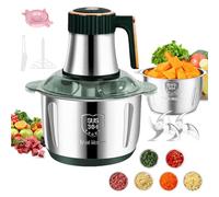Picadora eléctrica de 5 l, con cuenco de acero inoxidable 500 W, batidora multiusos para verduras, 5 niveles de velocidad picadora de alimentos, 6 cuchillas desmontables para carne de verduras y