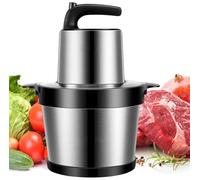 Picadora eléctrica de 5 l, con cuenco de acero inoxidable 500 W, mezclador de picadora multifunción para verduras, 5 niveles de velocidad picadora de alimentos, 6 hojas desmontables para carne de