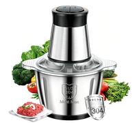 Picadora eléctrica de 500 W, batidora picadora, robot de cocina multifunción de 2 velocidades, 4 cuchillas de acero inoxidable, apto para frutas, verduras, carnes y especias (2 L)